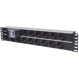 Intellinet 19 2U Rackmount 15-Output Unità di distribuzione dell'alimentazione (PDU) EU CEE 7/3 prese con interruttore aria dopp