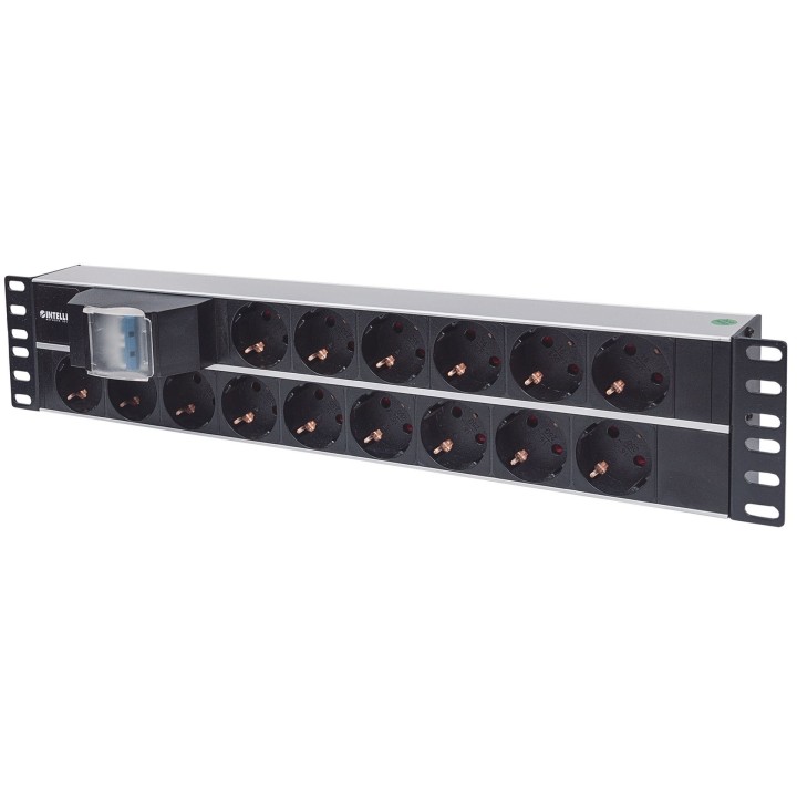 Intellinet 19 2U Rackmount 15-Output Unità di distribuzione dell'alimentazione (PDU) EU CEE 7/3 prese con interruttore aria dopp