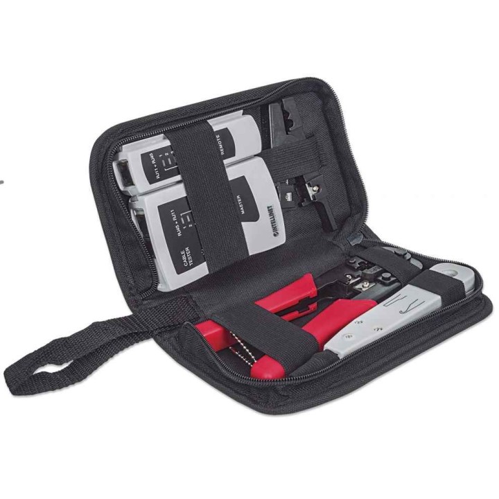 Intellinet Kit Attrezzi Rete 4 Pezzi Kit Rete 4 Attrezzi Composto da Tester LAN Punch down LSA Pinza Crimpatrice e Attrezzo di T