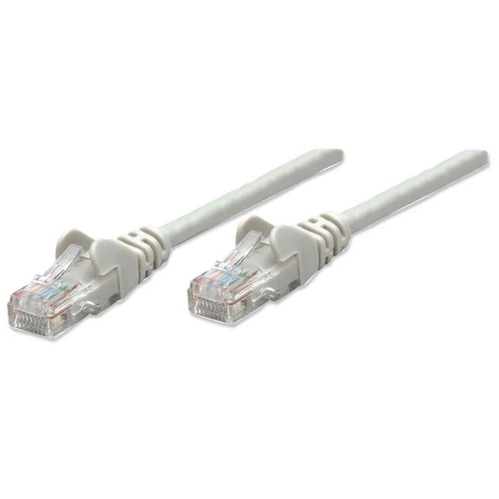 Intellinet Cavo patch di rete Cat5e 3m grigio CCA U/UTP PVC RJ45 contatti placcati oro senza grovigli protetto garanzia a vita