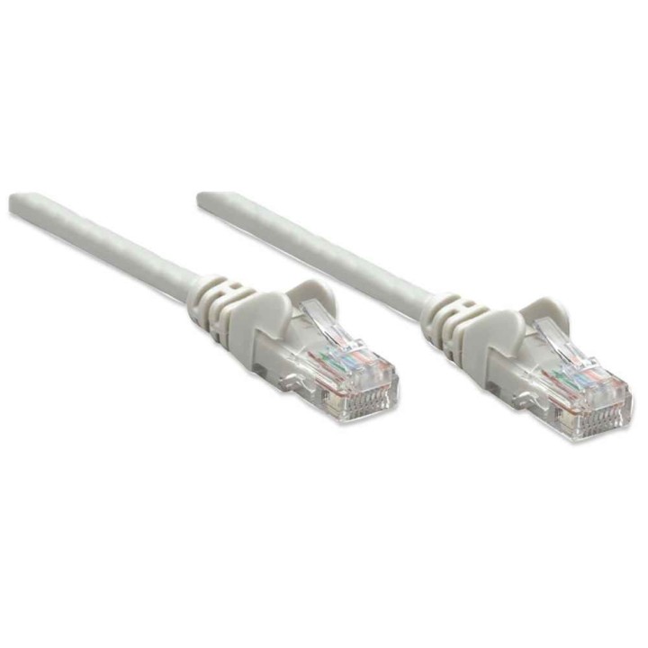 Intellinet Cavo patch di rete Cat5e 3m grigio CCA U/UTP PVC RJ45 contatti placcati oro senza grovigli protetto garanzia a vita