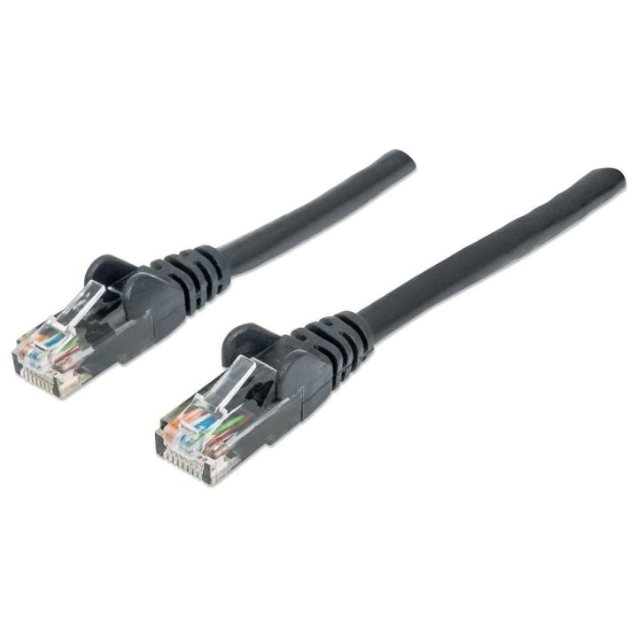 Intellinet Cavo patch di rete Cat6 3m nero CCA U/UTP PVC RJ45 contatti placcati oro senza grovigli protetto garanzia a vita