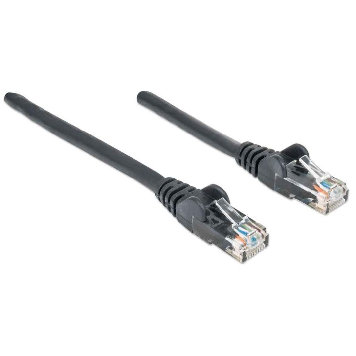 Intellinet Cavo patch di rete Cat6 3m nero CCA U/UTP PVC RJ45 contatti placcati oro senza grovigli protetto garanzia a vita