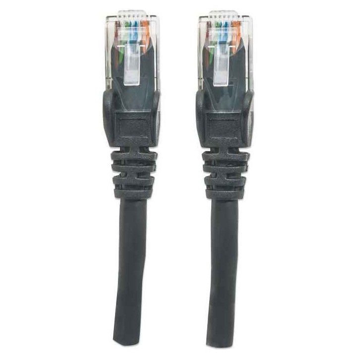 Intellinet Cavo patch di rete Cat6 3m nero CCA U/UTP PVC RJ45 contatti placcati oro senza grovigli protetto garanzia a vita