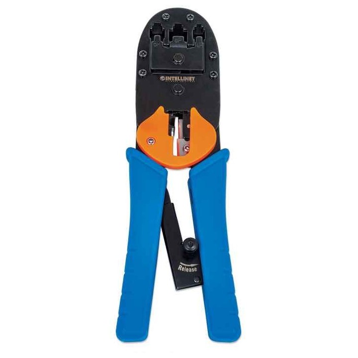 Intellinet Pinza per crimpare connettori modulari universali per connettori modulari RJ45 RJ12 e RJ11