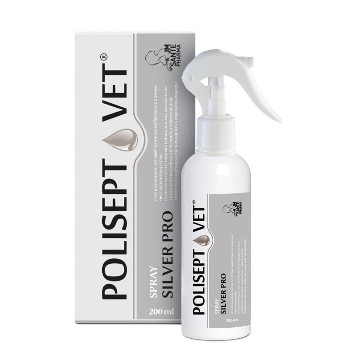 JM SANTE Polisept Vet Spray Silver Pro - soluzione per ferite di cani e gatti – 200 ml