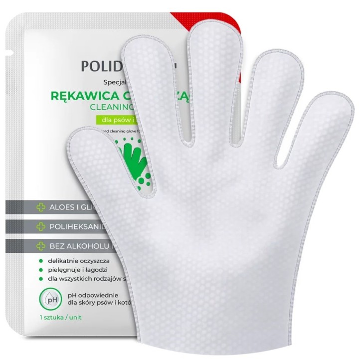 POLIDERM® guanto per la pulizia di cani e gatti - 1 pz