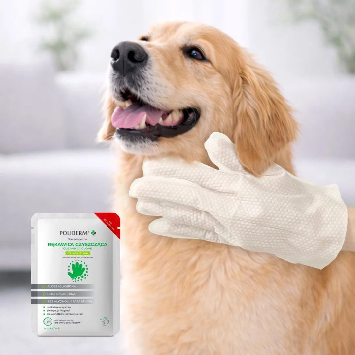 POLIDERM® guanto per la pulizia di cani e gatti - 1 pz