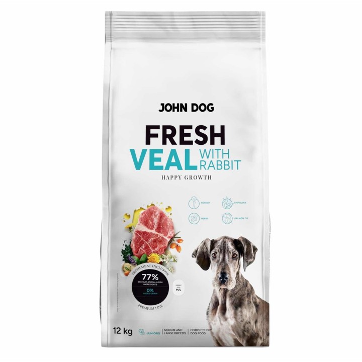 JOHN DOG Fresh Junior Razze medie e grandi - cibo secco per cani - 12kg