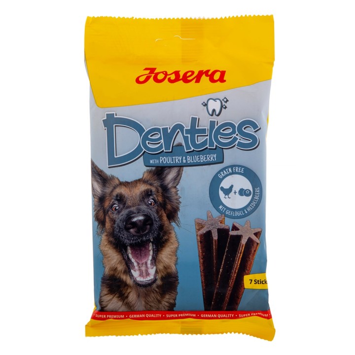 JOSERA Denties Pollame con mirtilli - snack per cani - 180g