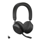 Jabra Evolve2 75 MS Link380c - Cuffie wireless over-ear con cancellazione attiva del rumore nero
