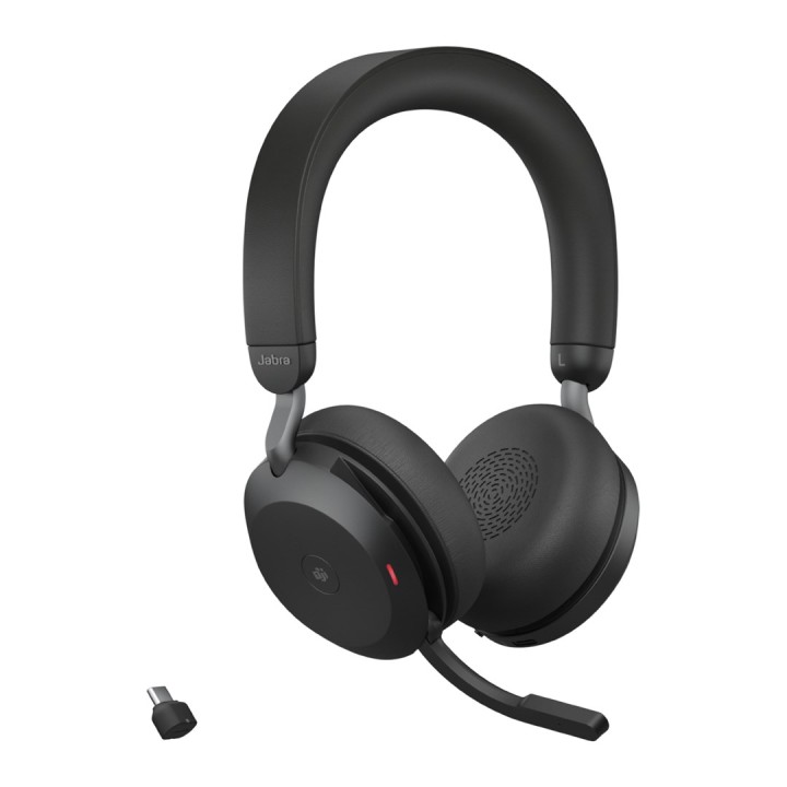 Jabra Evolve2 75 MS Link380c - Cuffie wireless over-ear con cancellazione attiva del rumore nero
