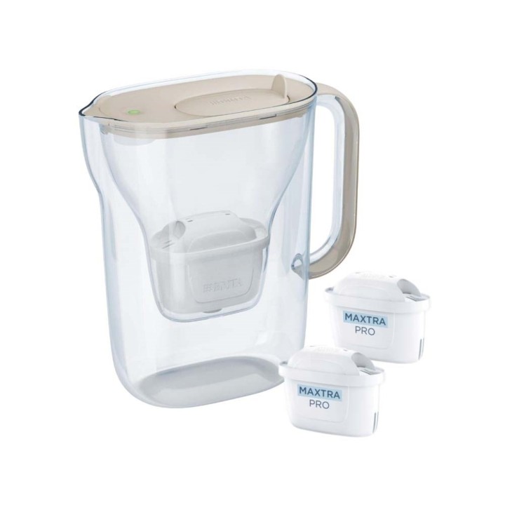 Brita Brocca filtrante Style Essential + 2 cartucce filtro Maxtra Pro Pure Performance (beige)