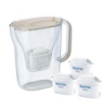 Brita Brocca filtrante Style Essential + 3 cartucce filtro Maxtra Pro Pure Performance (beige)