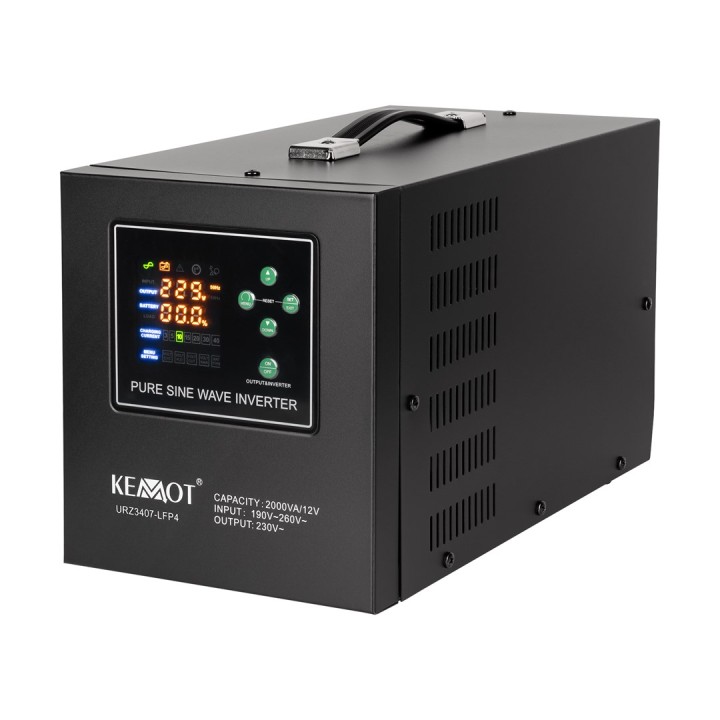 KEMOT PROsinus-2000 Unità di alimentazione di emergenza – invertitore a onda sinusoidale pura con funzione di ricarica 12V 230V 