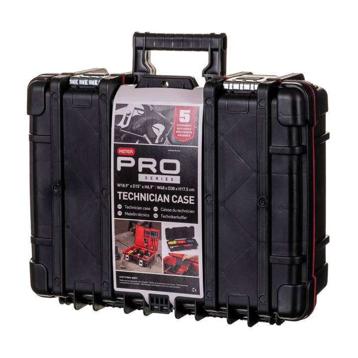 Keter 237003 Case per attrezzi guscio rigido nero rosso