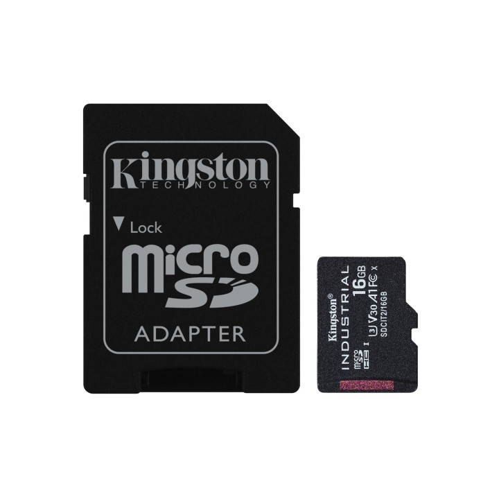 Kingston Technology 16GB microSDHC Scheda industriale C10 A1 pSLC + Adattatore SD