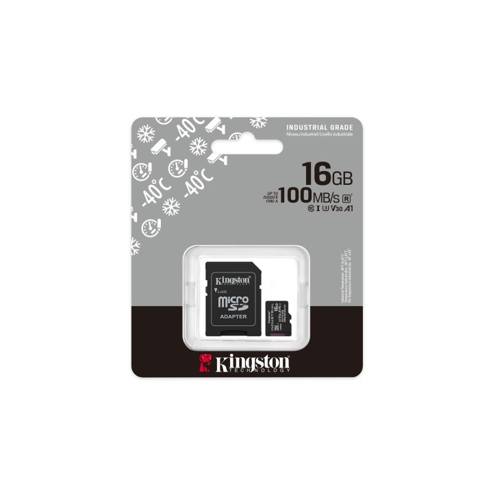 Kingston Technology 16GB microSDHC Scheda industriale C10 A1 pSLC + Adattatore SD