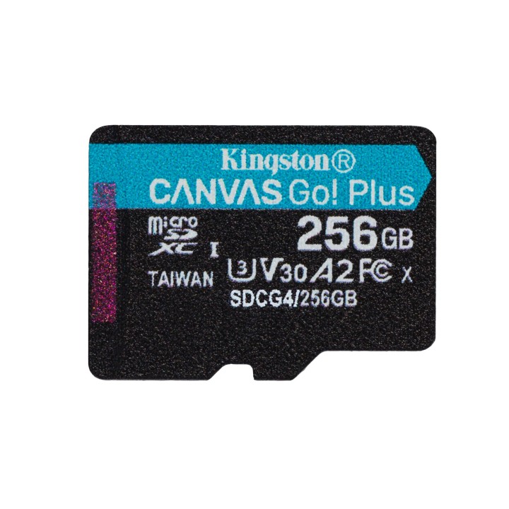 Kingston Technology 256GB microSDXC Canvas Go Plus Gen4 200MB/s A2 U3 V30 Scheda + Adattatore