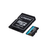 Kingston Technology 256GB microSDXC Canvas Go Plus Gen4 200MB/s A2 U3 V30 Scheda + Adattatore
