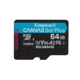 Kingston Technology 64GB microSDXC Canvas Go Plus Gen4 200MB/s A2 U3 V30 Scheda + Adattatore
