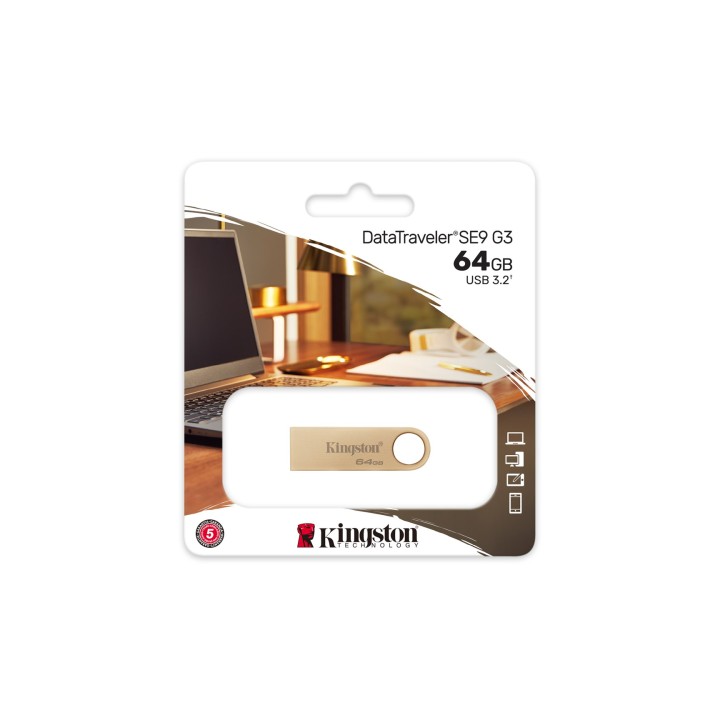 Kingston Technology DataTraveler 64GB 220MB/s Metallo USB 3.2 Gen 1 SE9 G3