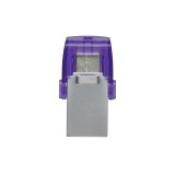 Kingston Technology DataTraveler microDuo 3C USB chiavetta USB 64 GB USB Type-A / USB Type-C 3.2 Gen 1 (3.1 Gen 1) Viola Acciaio
