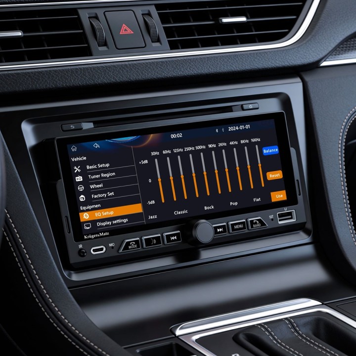 Kruger&Matz KM2017 1DIN CarPlay/AndroidAuto Autoradio