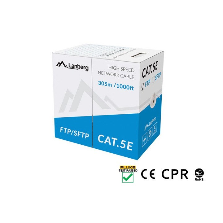 LANBERG CAVO FTP CAT.5E 305M CU FILO GRIGIO
