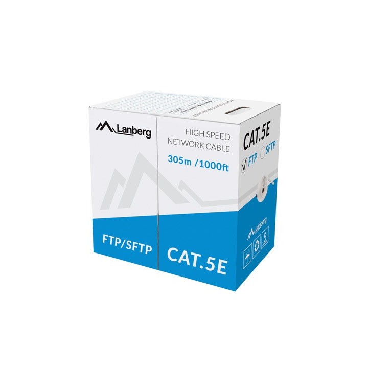 LANBERG CAVO FTP CAT.5E 305M CU FILO GRIGIO