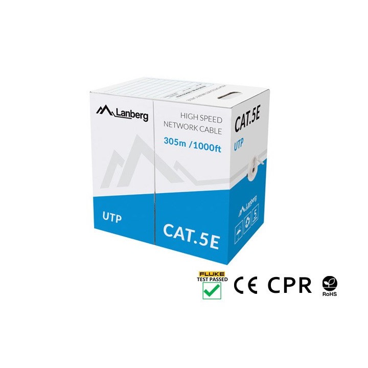 LANBERG CAVO UTP CAT.5E 305M CU FILO GRIGIO