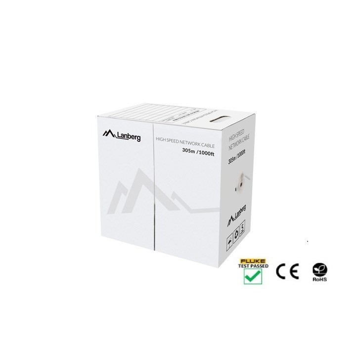 LANBERG CAVO UTP CAT.5E 305M FILO CU NERO FLUKE