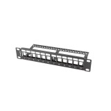 LANBERG PANNELLO DI PERMUTAZIONE VUOTO 12 PORTE 1U 10 NERO