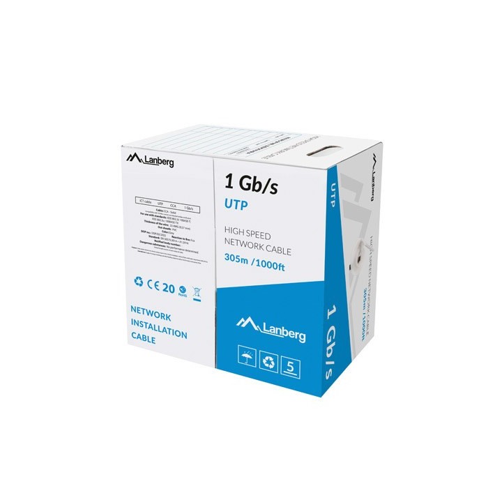 LANBERG LAN UTP 1GB/S 305M WIRE CCA GRIGIO