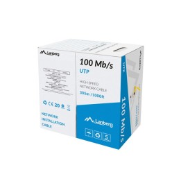 LANBERG LAN UTP CAVO 100MB/S 305M FILO CCA GIALLO