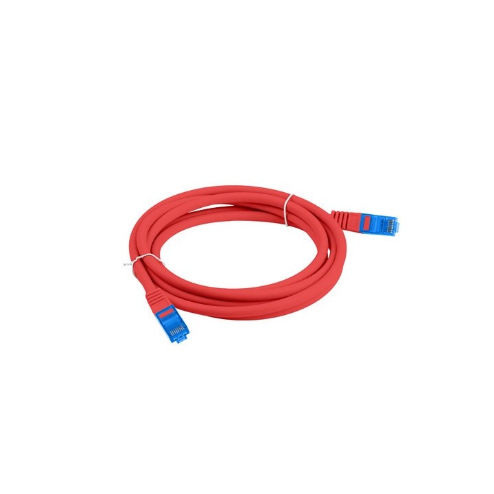 LANBERG PATCHCORD S/FTP CAT.6A 0.5M RED LSZH