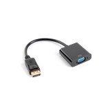Lanberg AD-0002-BK adattatore cavo video 0.2 m VGA (D-Sub) DisplayPort nero