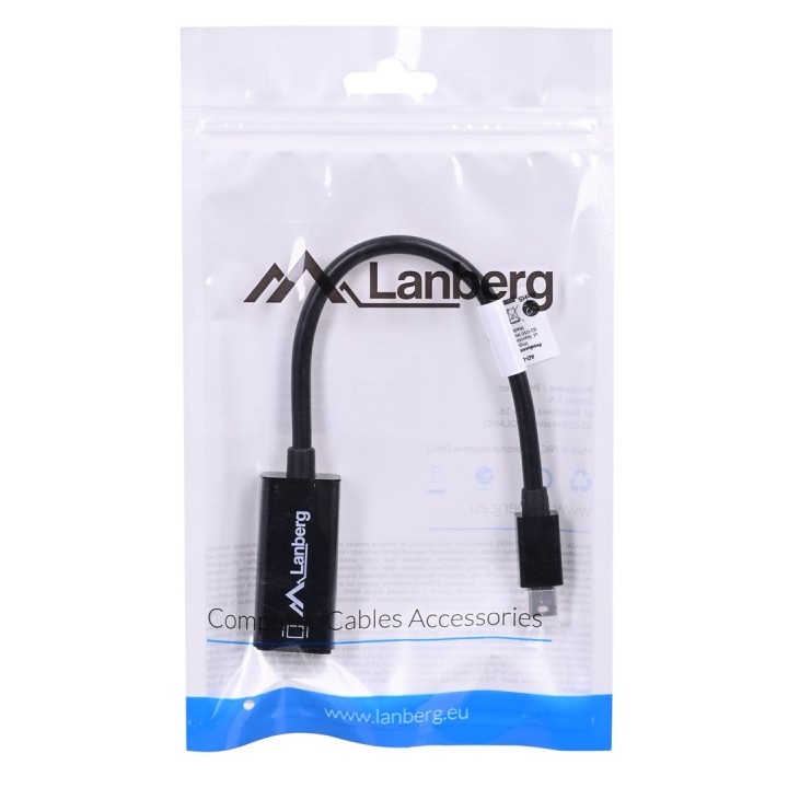 Lanberg AD-0005-BK adattatore cavo video 0.2 m Mini DisplayPort HDMI Type A (Standard) nero