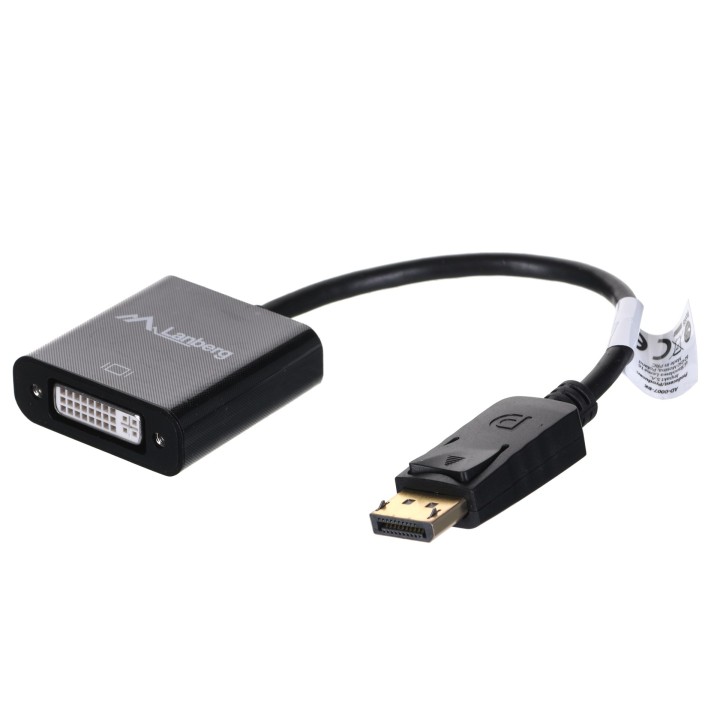 Lanberg AD-0007-BK adattatore cavo video 0.1 m DisplayPort DVI-D nero