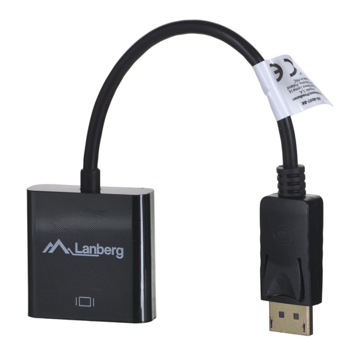 Lanberg AD-0007-BK adattatore cavo video 0.1 m DisplayPort DVI-D nero