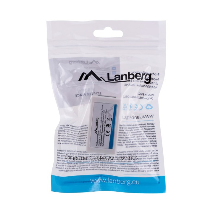 Lanberg AD-RJ45-RJ45-OU5 adattatore genere cavo RJ-45 bianco