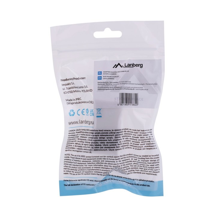 Lanberg AD-RJ45-RJ45-OU6 splitter di rete bianco