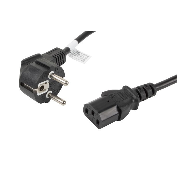 Lanberg CA-C13C-11CC-0018-BK cavo di alimentazione nero 1.8 m C13 accoppiatore CEE7/7