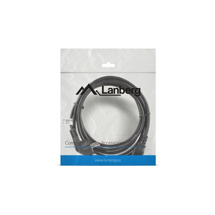 Lanberg CA-C13C-11CC-0030-BK cavo alimentazione nero 3 m C13 accoppiatore CEE7/7