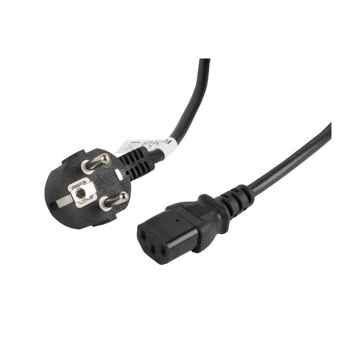 Lanberg CA-C13C-11CC-0050-BK cavo di alimentazione nero 5 m C13 accoppiatore CEE7/7