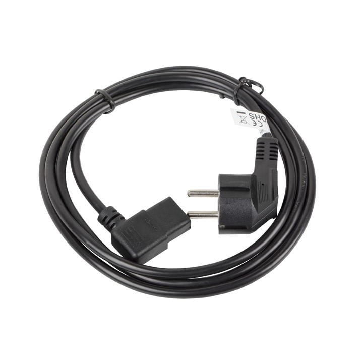 Lanberg CA-C13C-12CC-0018-BK cavo di alimentazione nero 2 m C13 accoppiatore CEE7/7