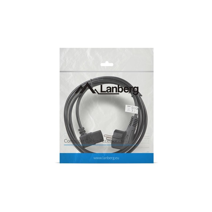 Lanberg CA-C13C-12CC-0018-BK cavo di alimentazione nero 2 m C13 accoppiatore CEE7/7