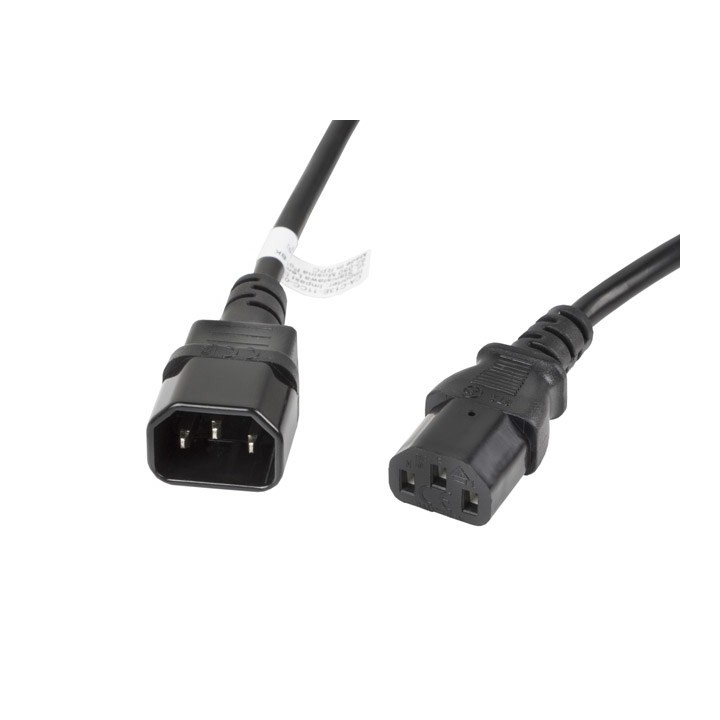 Lanberg CA-C13E-11CC-0030-BK cavo di alimentazione nero 3 m C13 accoppiatore C14 accoppiatore