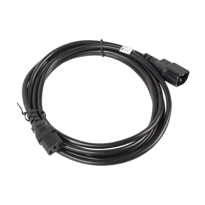 Lanberg CA-C13E-11CC-0030-BK cavo di alimentazione nero 3 m C13 accoppiatore C14 accoppiatore