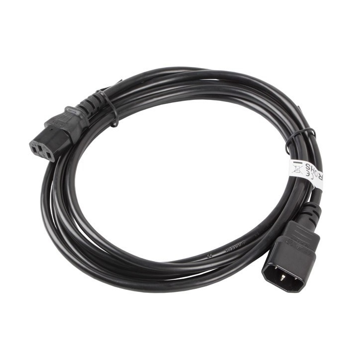 Lanberg CA-C13E-11CC-0030-BK cavo di alimentazione nero 3 m C13 accoppiatore C14 accoppiatore